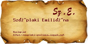 Széplaki Emiliána névjegykártya